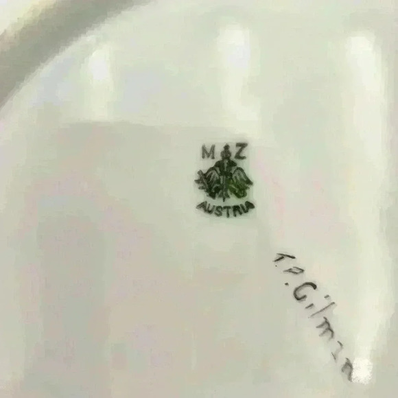 Signed Antique MZ Austria 8‎ 1/2" Hand Pained Art Plate Bird Cherry Blossoms - Picture 4 of 6